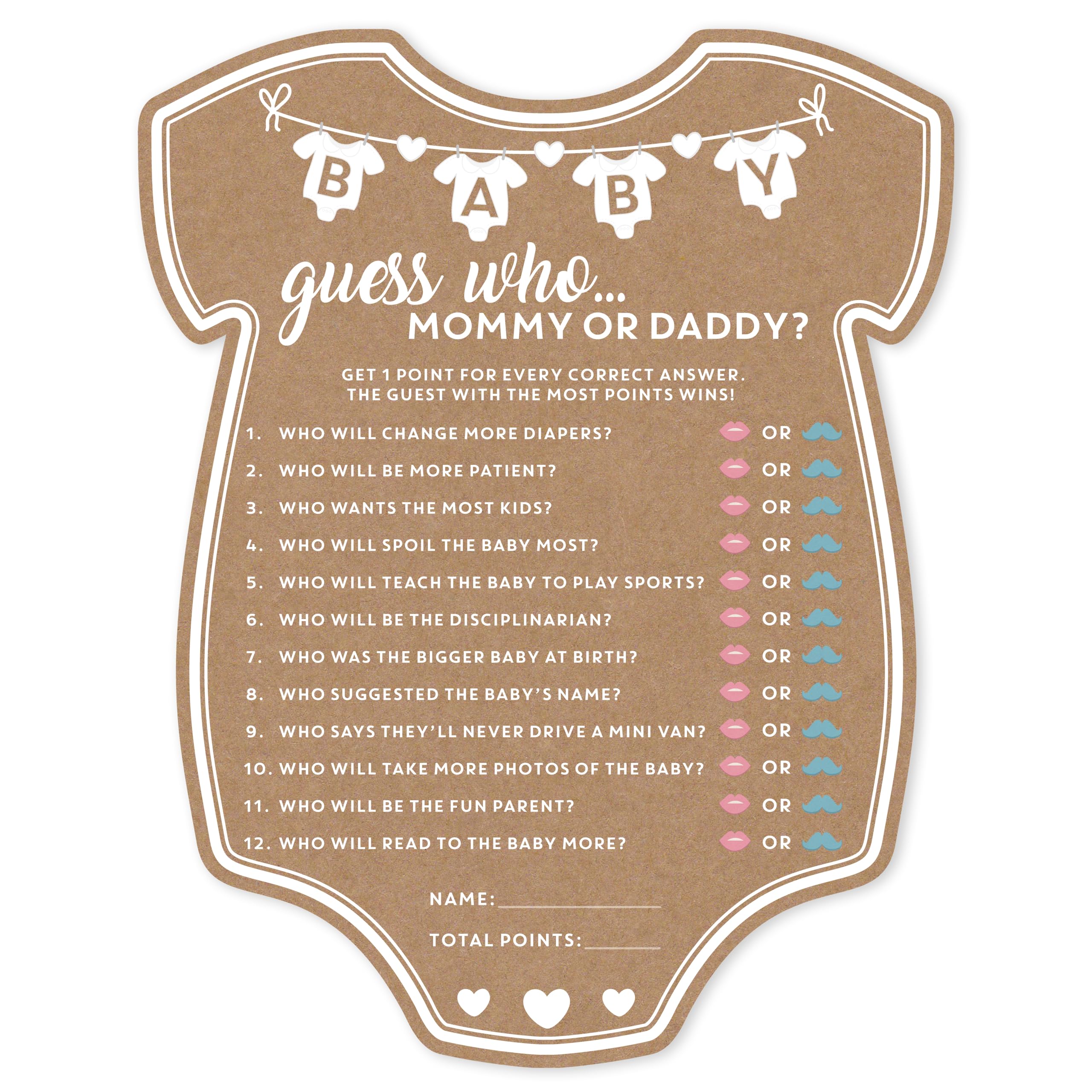 Amazon.com: Party Hearty Baby Shower Games for Girl or Boy, 50 pcs ...