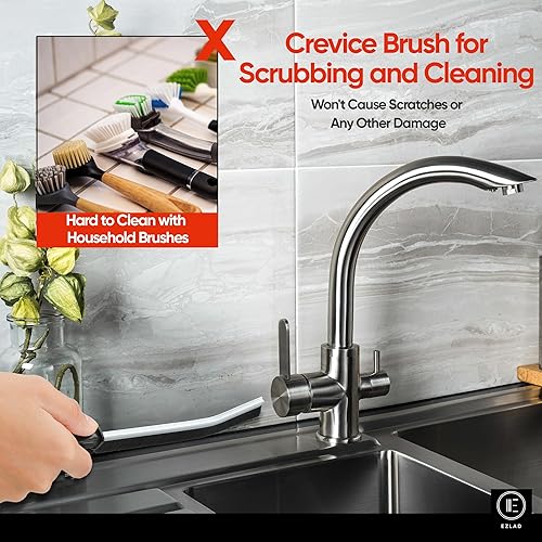 Miniatura 4 de 5 cepillos de limpieza de hendiduras de cerdas duras para uso doméstico, cepillos de limpieza para baño, cocina, azulejos, ventanas y puertas,