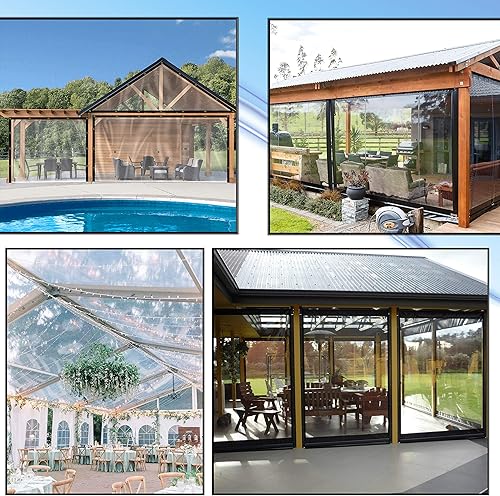 Miniatura 8 de Covers & all Lonas transparentes hechas de material de PVC recubierto de vinilo impermeable y resistente al desgarro, lona de 18 onzas, lona de 560