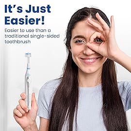 Triple Bristle GO 3-Sided Sonic Electric Toothbrush with Soft Nylon Bristles, Travel Brush for Kids, Adults, Autism and Special Needs