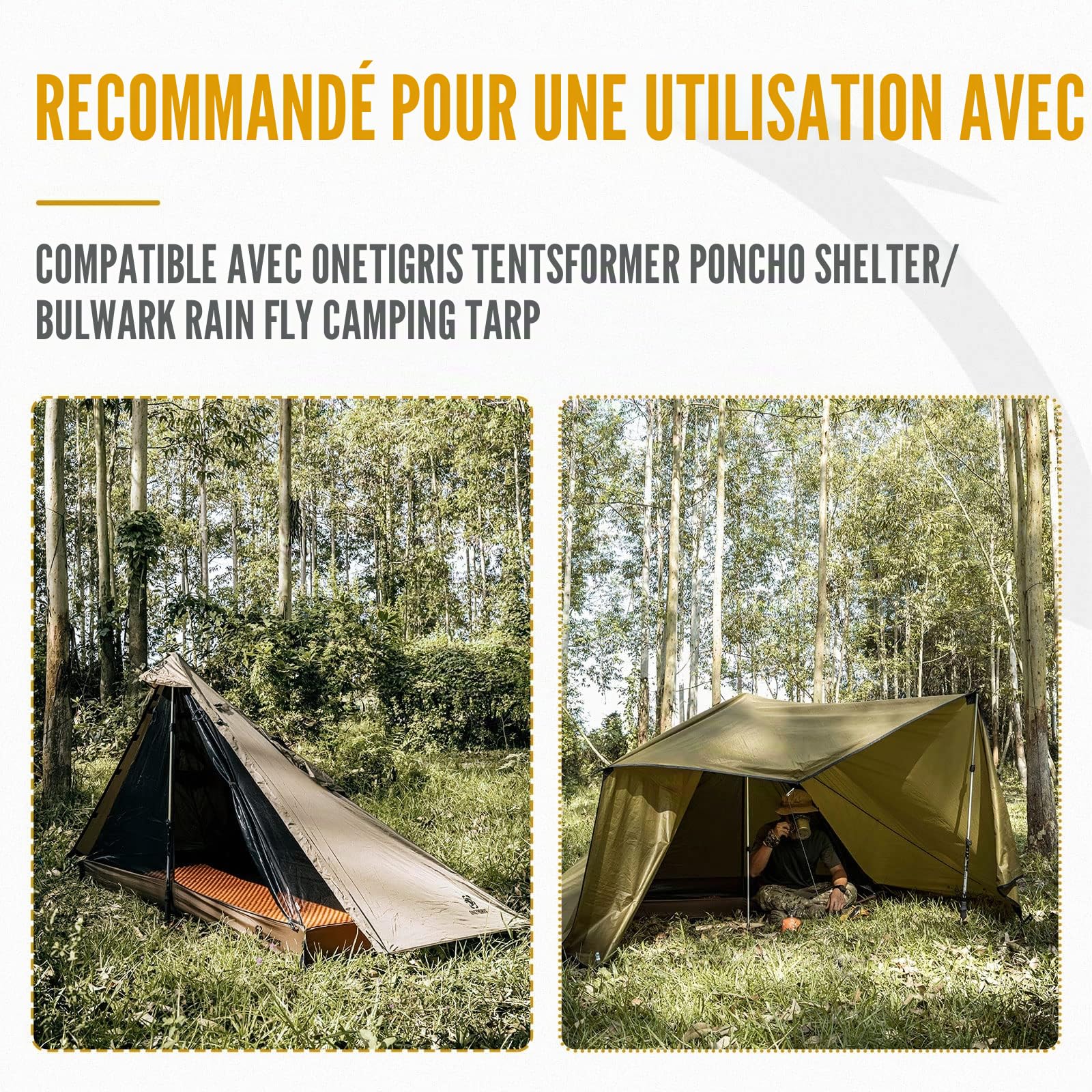 OneTigris Tente intérieure 1 Personne Solo Tente ultralégère en Maille Moustiquaire pour Le Camping en Plein air Randonnée pédestre