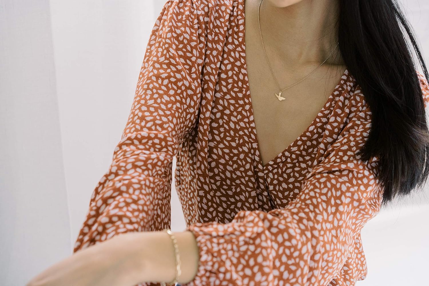Honeycat Magic Charm Dove Bird Necklace in Gold, Rose Gold, or Silver | Minimalist, Delicate Jewelry