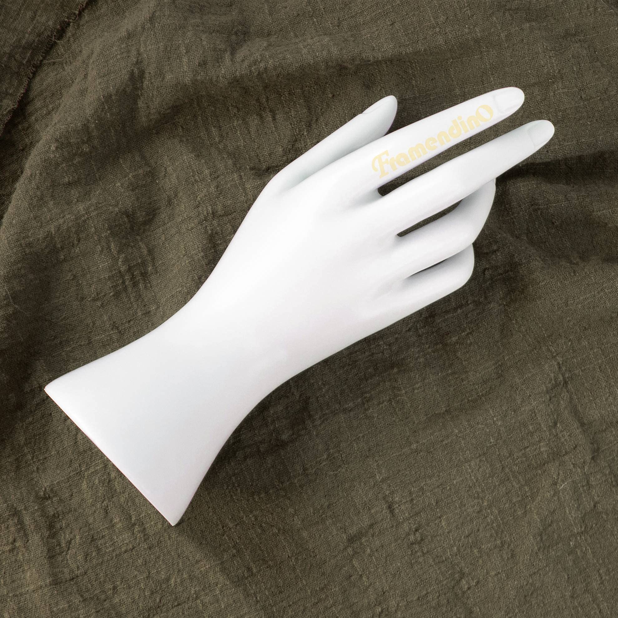 Framendino Left Female Mannequin Hand Display - White Jewelry Holder For Bracelets & Rings