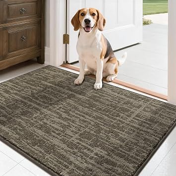 50% off: Dirt Trapper Door Mat Non-Slip Washable Entryway Rugs, 24"x36",Light Brown