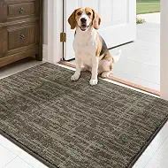 Dirt Trapper Door Mat Non-Slip Washable Entryway Rug,24"x36" Light Brown | Low Profile, Stain Resistant Entry Mat, Pet Friendly Dog Doormat Indoor Entrance for Front Back Door Wet Shoes