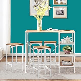 O&K FURNITURE 5-Piece Dining Room Bar Table S...,