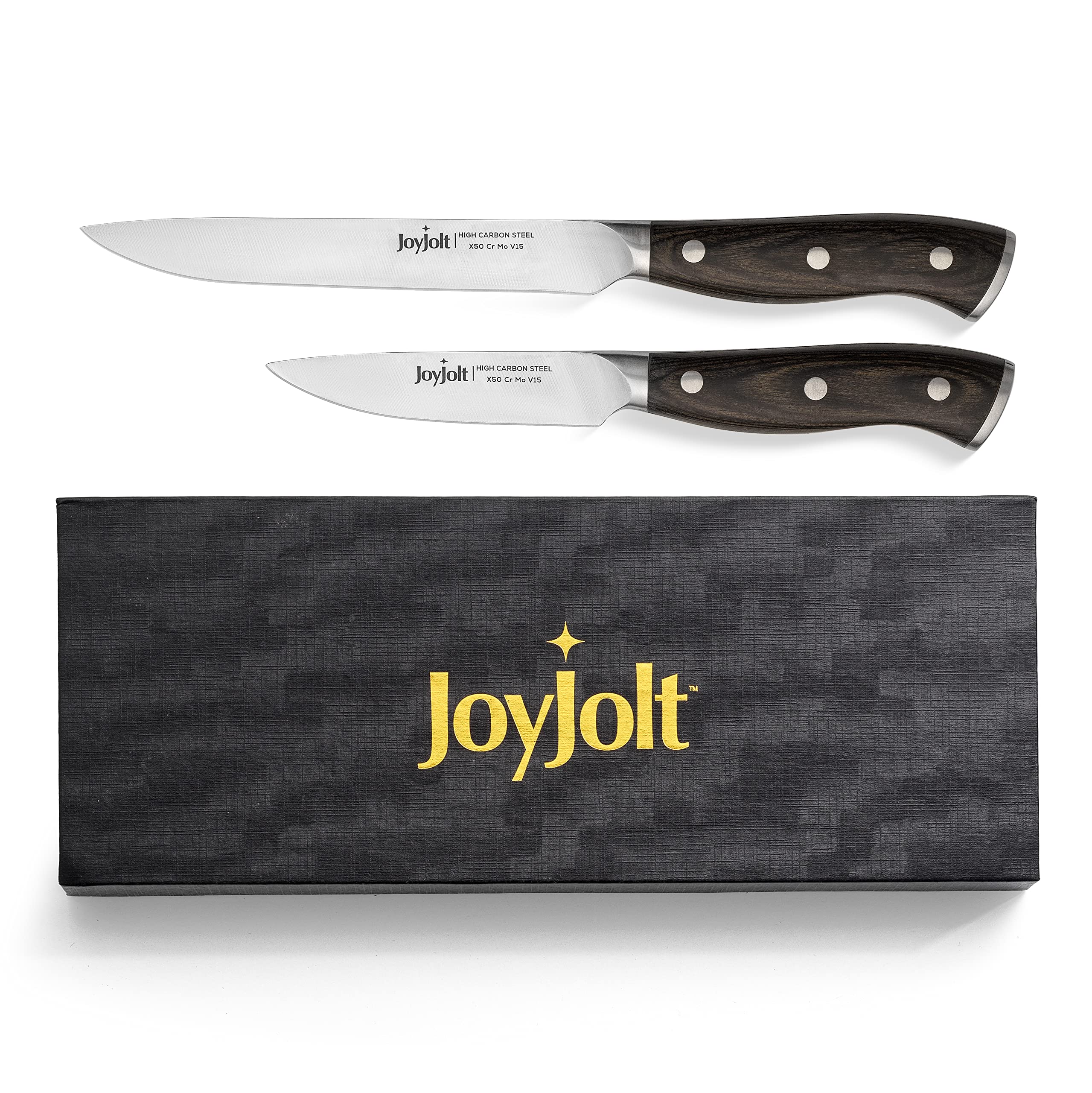 JoyJolt 2pc Kitchen Knife Set 5 5 Utility Knife and 3 5 Paring Knife High Carbon x50 German