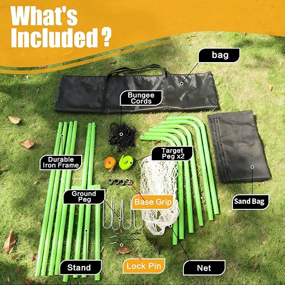 Volleyball Rebounder Net 7x4 Ft, 5-Angle Adjustable Rebounder Net with 2 Target Stripes & Portable Travel Bag, Durable Bounce Back Training Equipment for Practicing Digging, Setting, Spiking