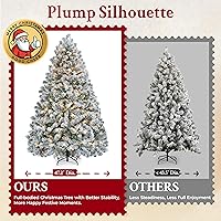 Vista 31 de Yaheetech Árbol de Navidad artificial preiluminado de 4.5 pies con luces blancas cálidas incandescentes, árbol de Navidad preiluminado completo