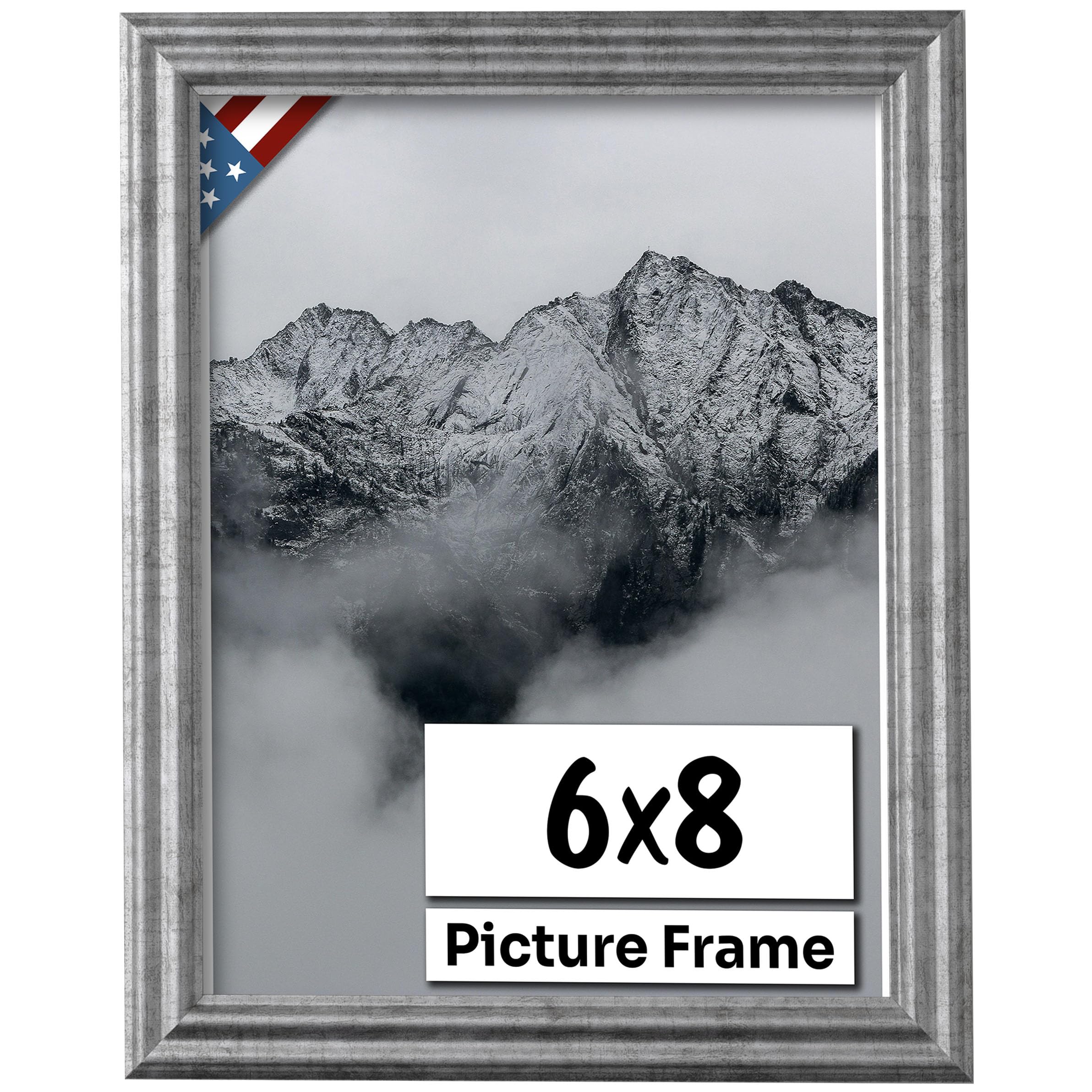 Amazon.com - US Art Antique Silver 6x8 Picture Frame .75