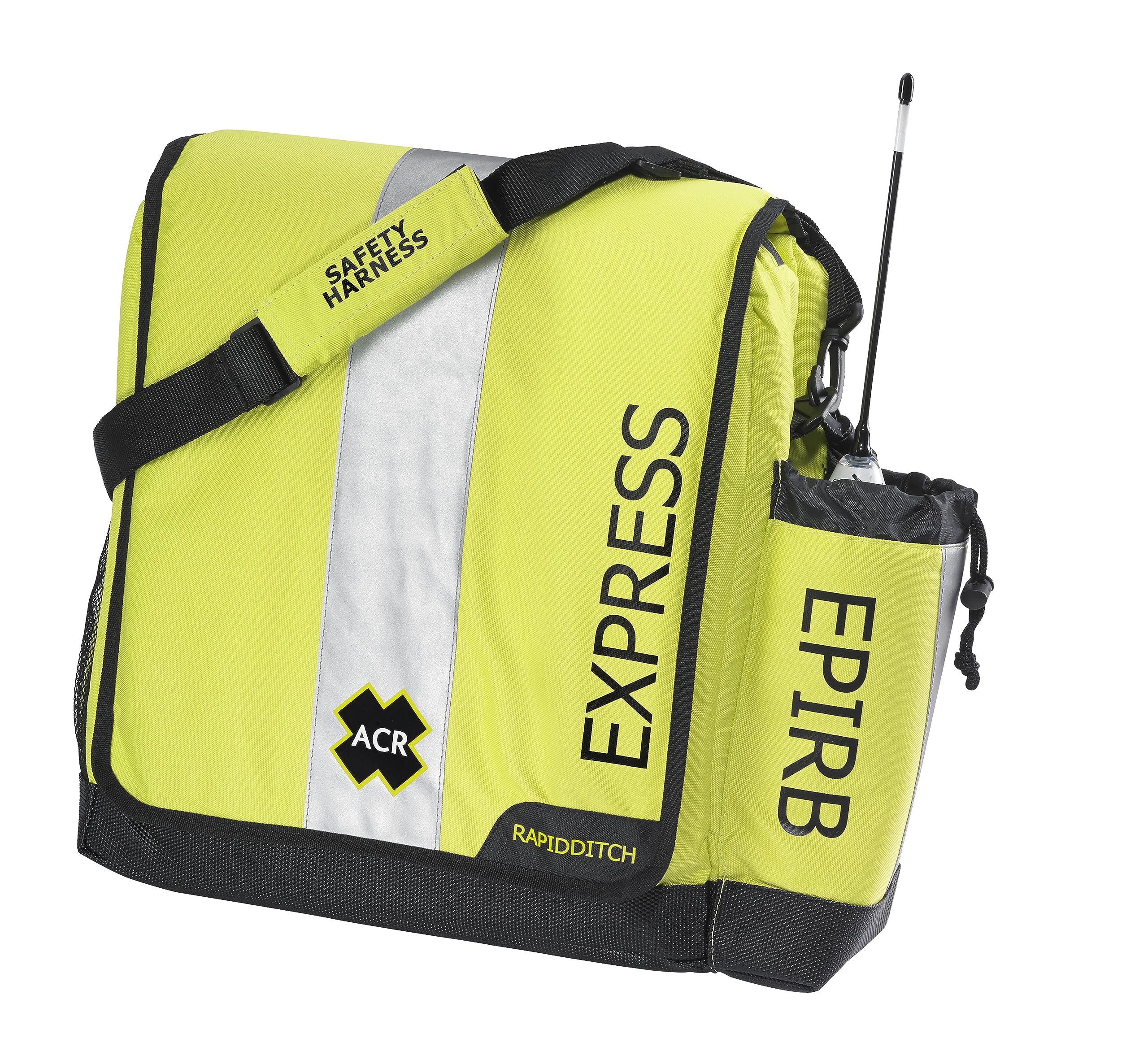 ACR GlobalFix V6 EPIRB avec sac RapidDitch Express - 2343.1 : balise d'urgence fiable avec sac à dégagement rapide pour un déploiement rapide dans des situations critiques.