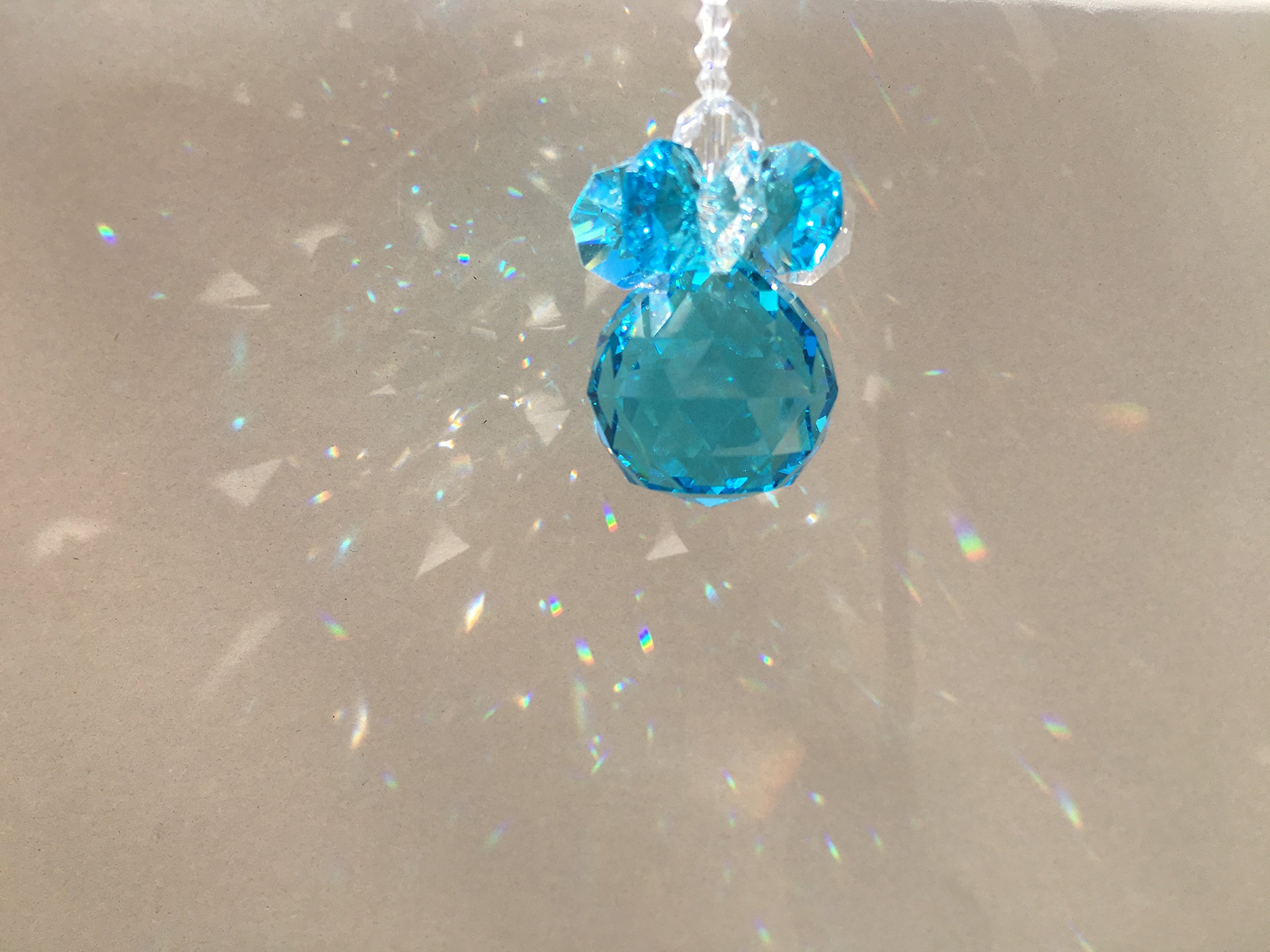 Amazon｜サンキャッチャー お花型 ライトブルー きらきら光のシャワー