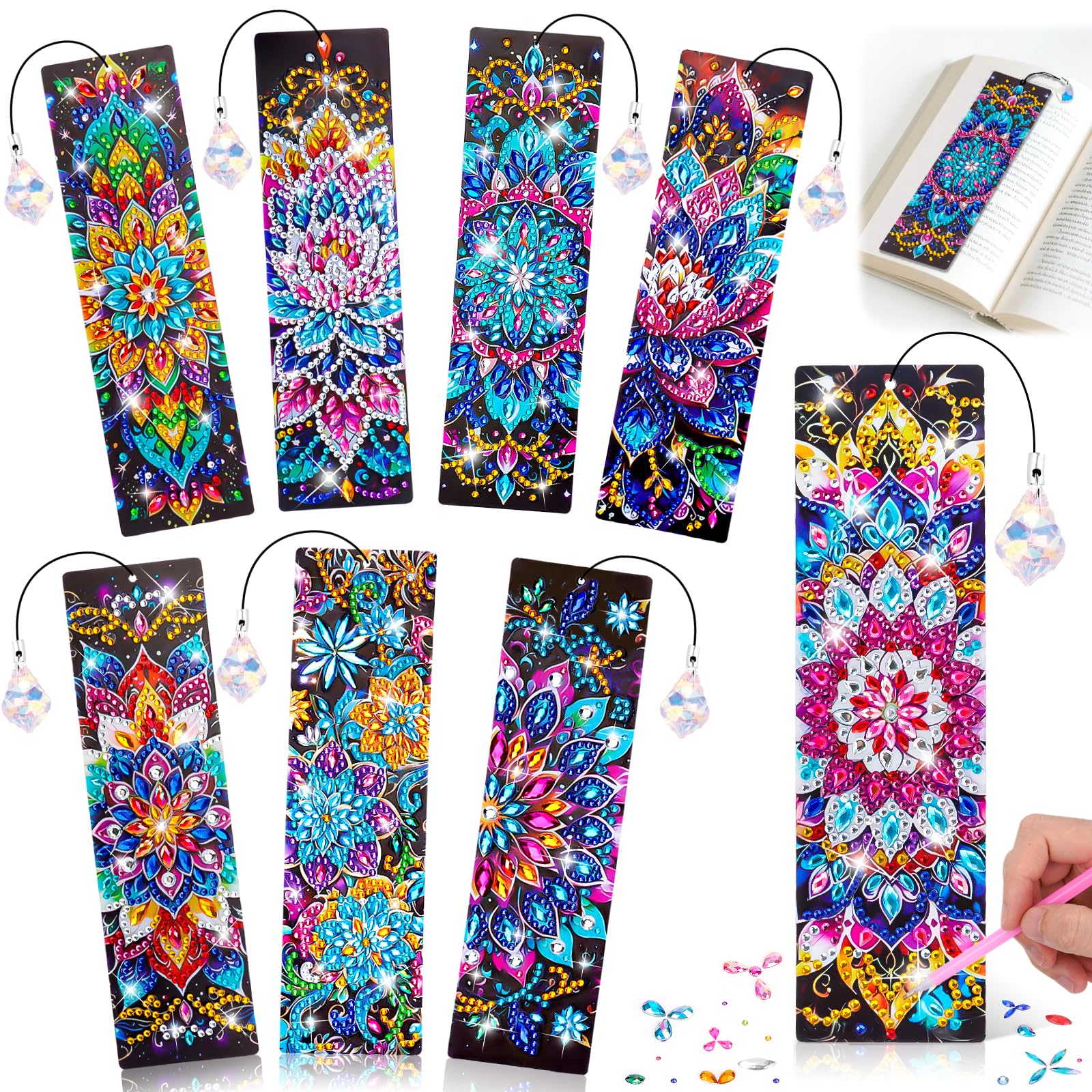 Basteln Mädchen 6 7 8 9 10 Jahre: Diamond Painting Kinder Lesezeichen Bastelset Kinder ab 6 Jahre Geschenke für Mädchen 7-8-10-9-11-12 Jahre Geschenkideen Kindergeburtstag Spielzeug ab 5-12 Jahre
