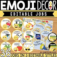 Emoji Classroom Decor Job Chart – 36 Jobs – 3 Styles (Editable)