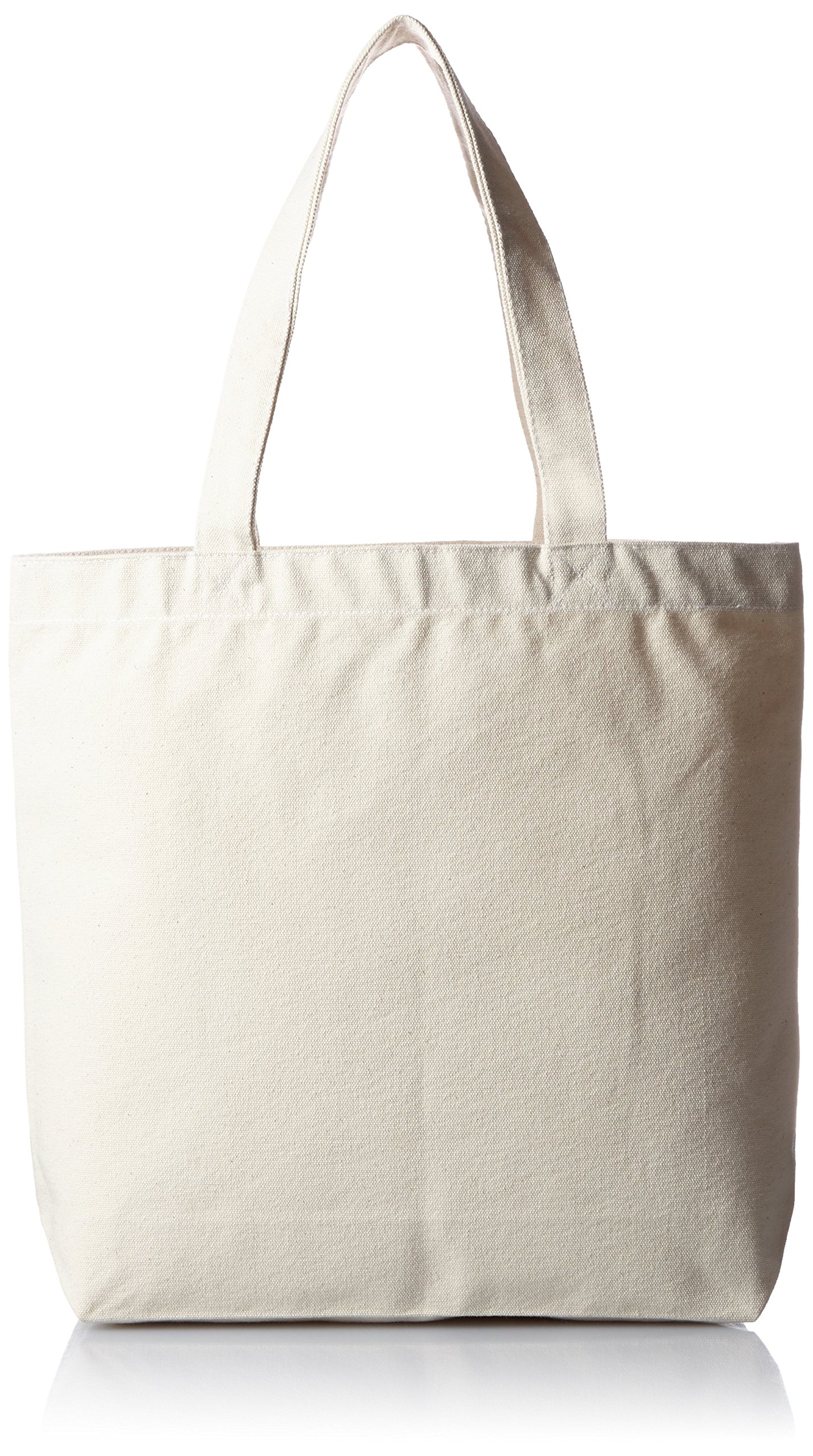 United Athle 150801 Canvas Tote Bag, Medium, With Pocket, 14.3 oz, Natural