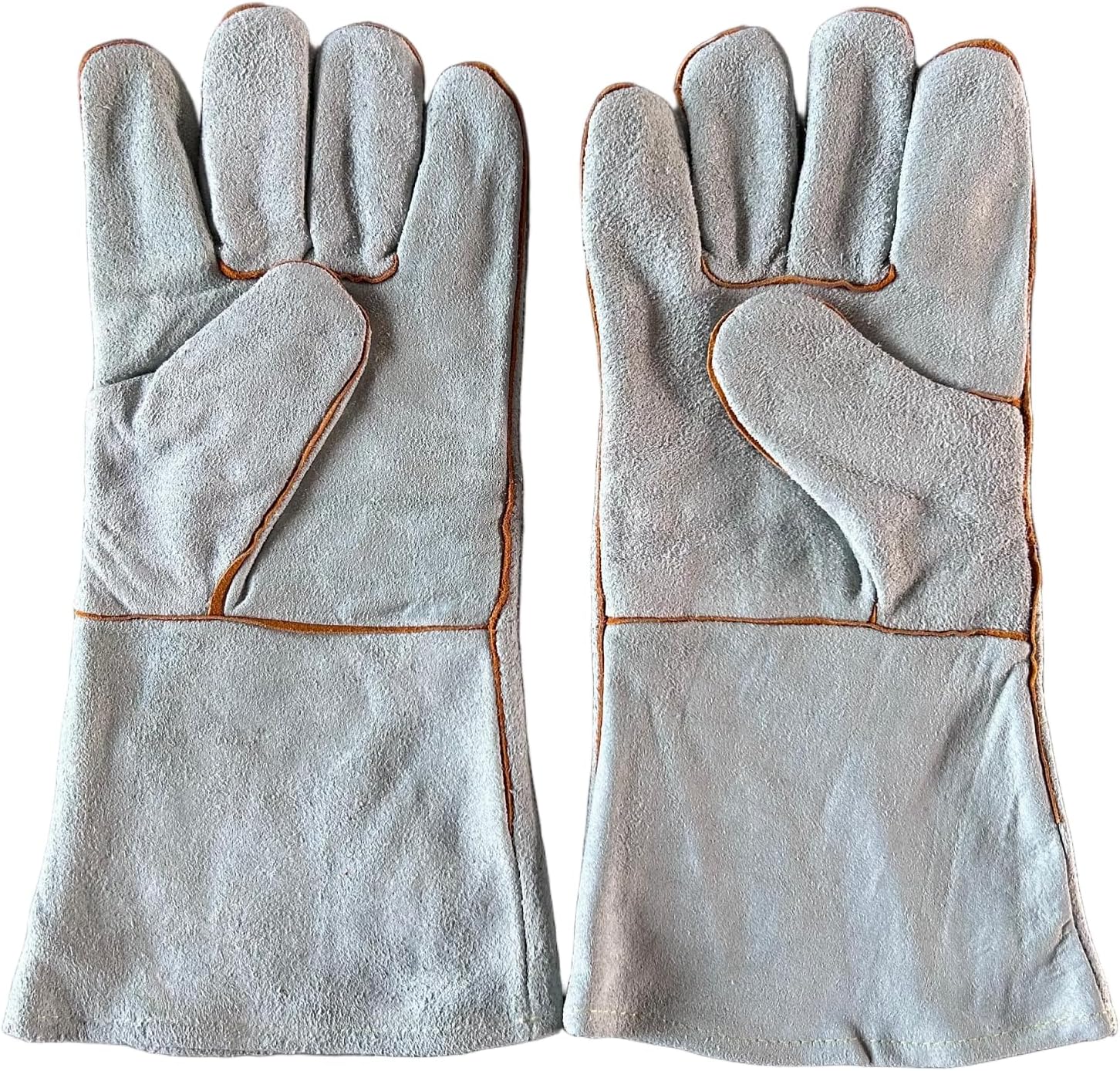 Leather MIG Welding Gloves with Reinforced Palm, Kevlar Stitching, Heat Fire Resistant for Welding/Grilling/BBQ