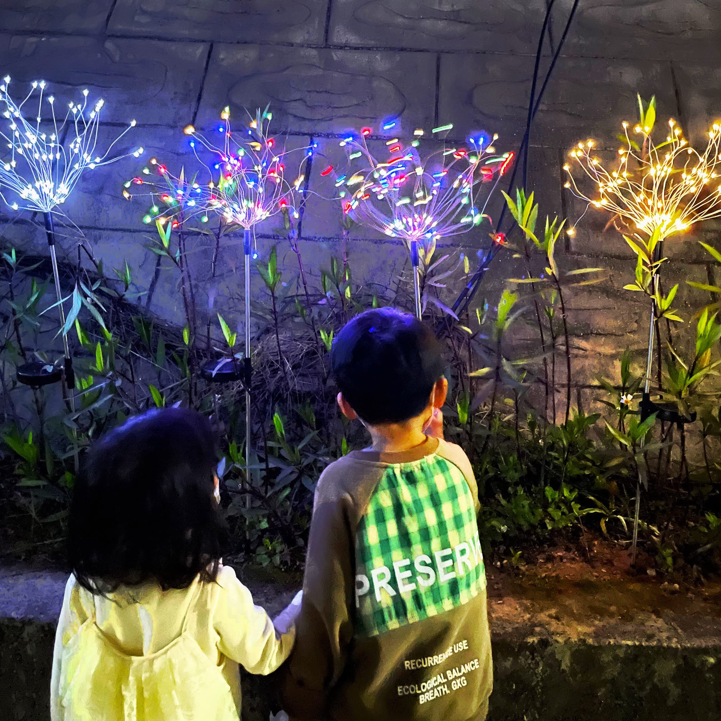 JJGoo Solar Firework Lights, 2 Pack 120 LEDs 2 Lighting Odes Solar - View #9