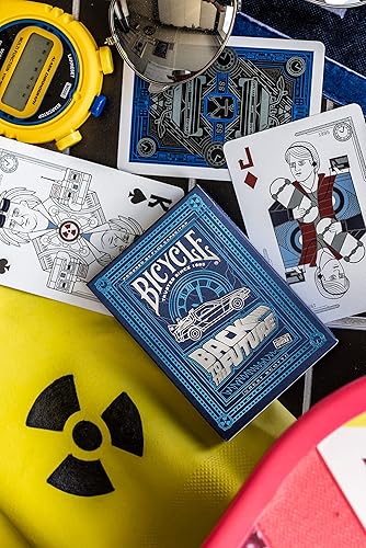Miniatura 2 de Bicycle Back To The Future - Juego de cartas de 1 unidad, premium, papel de aluminio, metálico, azul