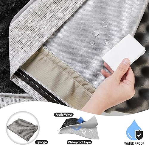 Miniatura 4 de Deconovo Cama ortopédica para perros con diseño de alfombrilla antideslizante, funda extraíble y lavable, colchón de espuma para mascotas, colchón