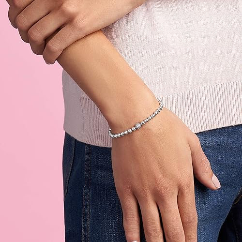 Miniatura 5 de PANDORA Pulsera de cuentas y circonitas cúbicas pavimentadas en plata de ley, 6.7 pulgadas, sin caja, Metal, Circonita cúbica