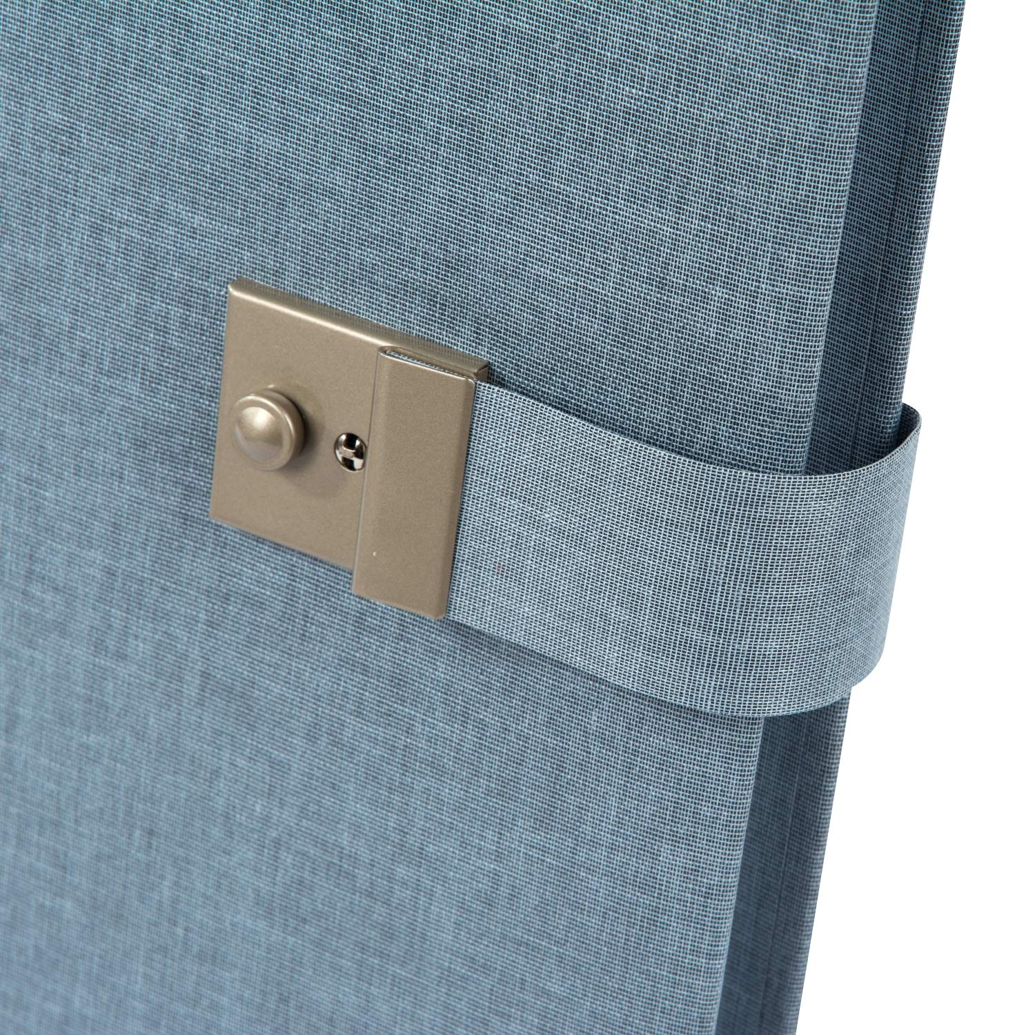 Goldbuch 53607 Summertime Trend 2 - Carpeta para documentos DIN A4, carpeta de anillas con 5 fundas transparentes, carpeta ampliable con cierre, carpeta de lino, aprox. 27,5 x 34 cm, color azul y gris