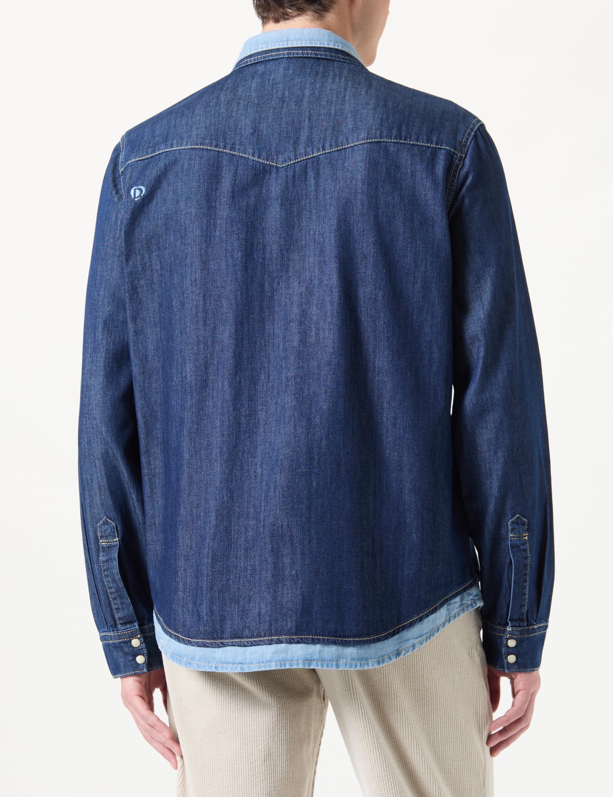 Desigual Maglietta da Uomo A Maniche Lunghe in Denim T-Shirt