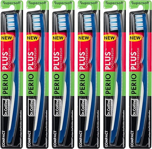 Miniatura 6 de Dr. Collins Perio Plus - Cepillo de dientes compacto, (los colores varían) (paquete de 12)