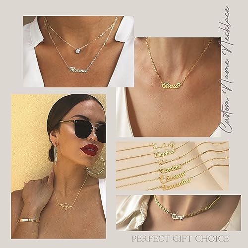 Q&Locket Custom Cursive Name Necklace Personalized Name Plate Customized Initial Necklaces for Women Men2