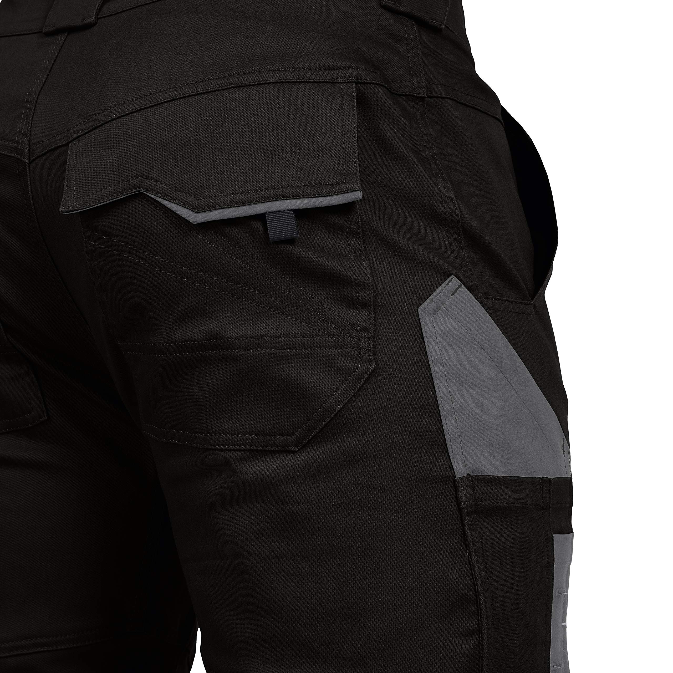 LEIB WÄCHTER Flex-Line Arbeitshose Bundhose Premium schwarz-grau mit Spandex (25)