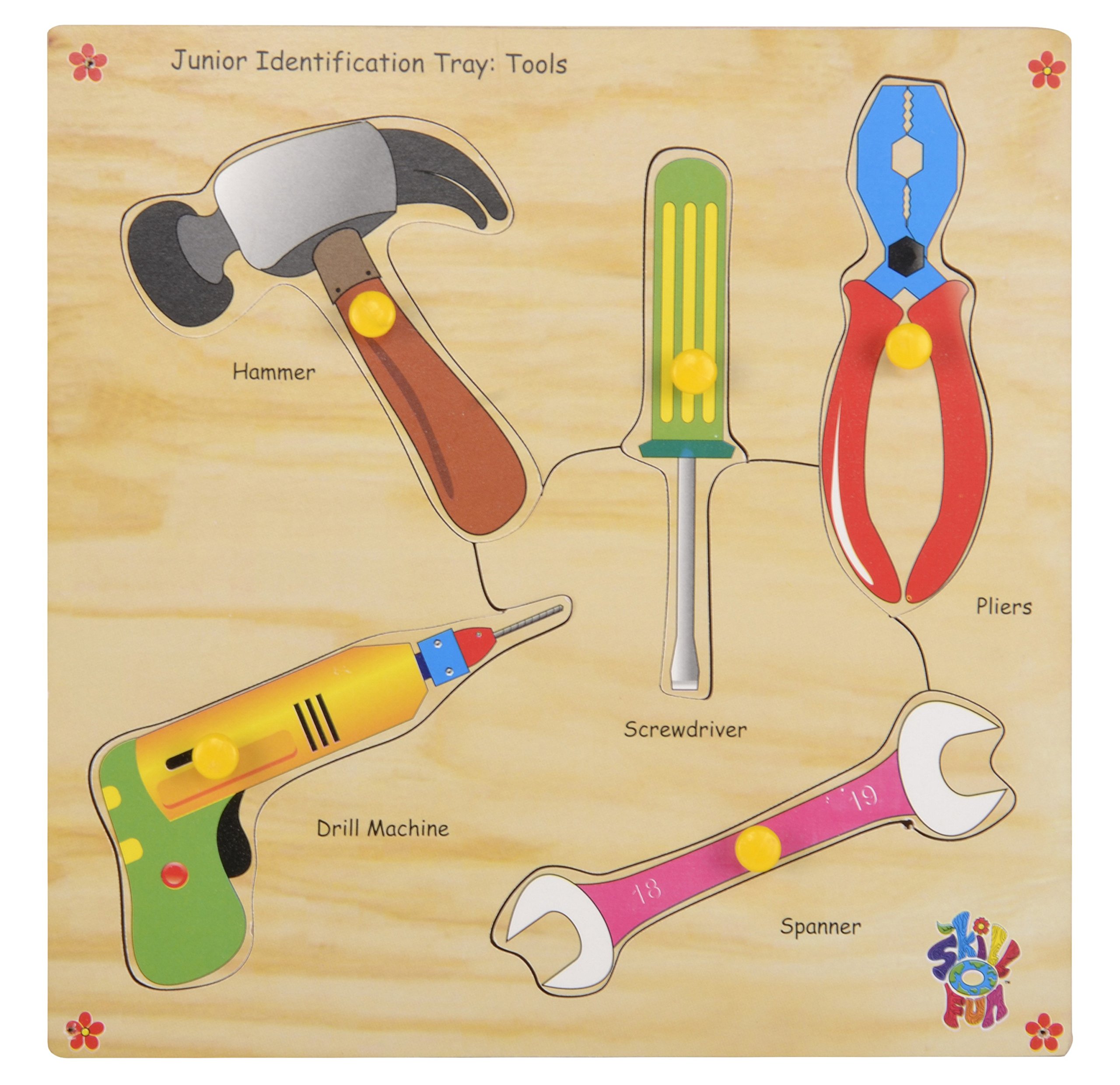 Skillofun Wooden Junior Identification Trays - Tools - Kids