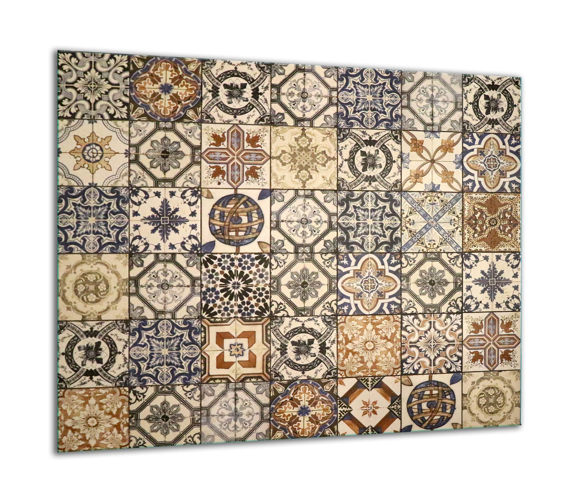 TMK ArtDeko Plaque de protection pour cuisinière, 1 pièce, 60 x 52 cm, protection anti-éclaboussures, en verre de sécurité, robuste, hygiénique et antidérapante, protection pour induction