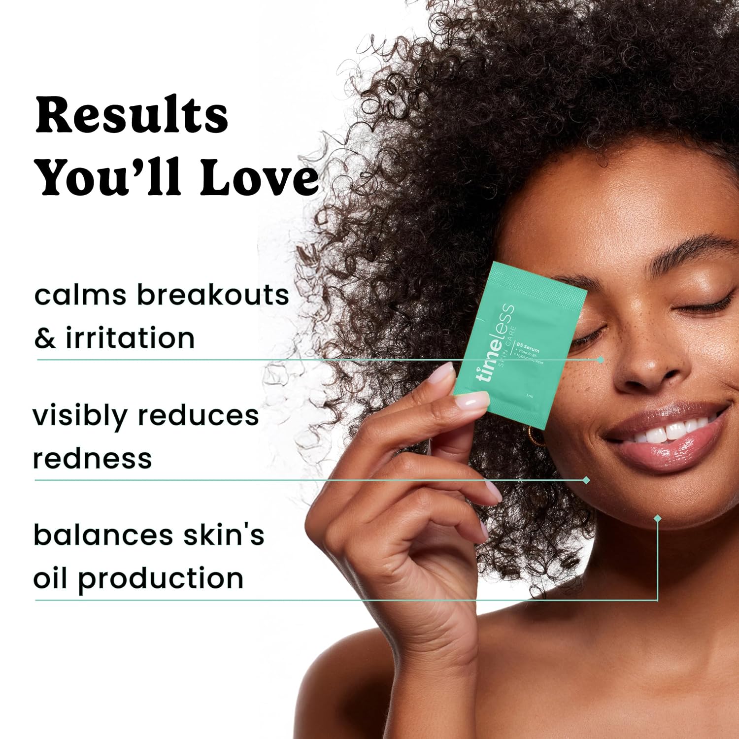 Timeless Skin Care Vitamin B5 Serum - Hydrating Face Serum with Hyaluronic Acid - Oil-Free - for Oily Skin - Fragrance-Free - Pouches