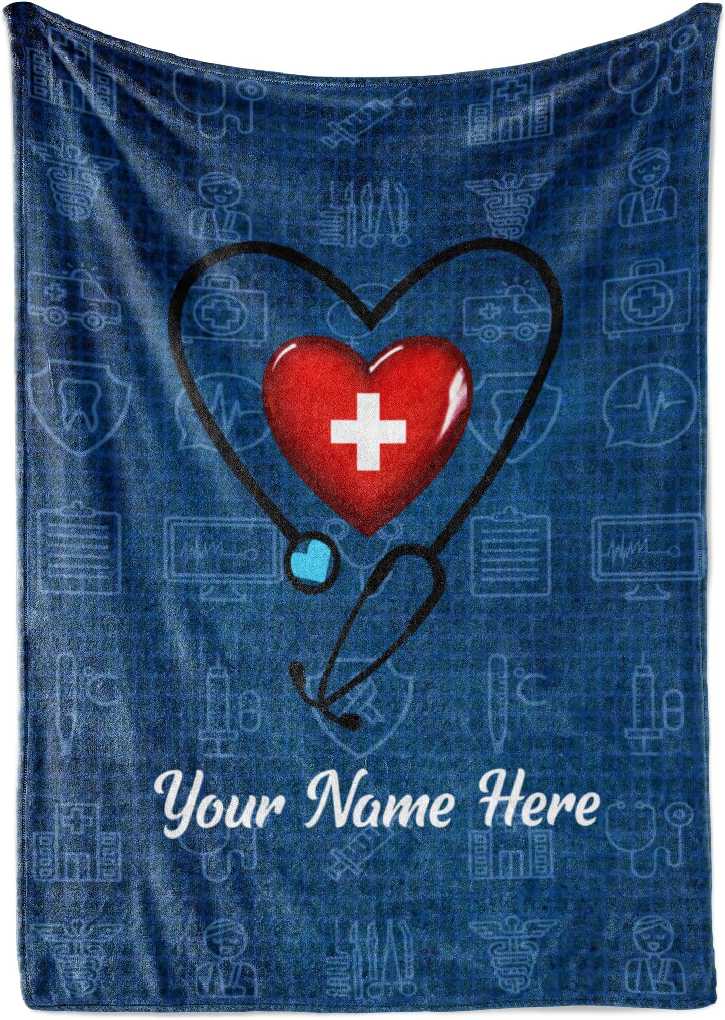 Customized Nurse Blanket - Ships Next Day, Printed in USA - Soft Fleece or Sherpa Blanket - Personalized Throw, Nurse Appreciation
