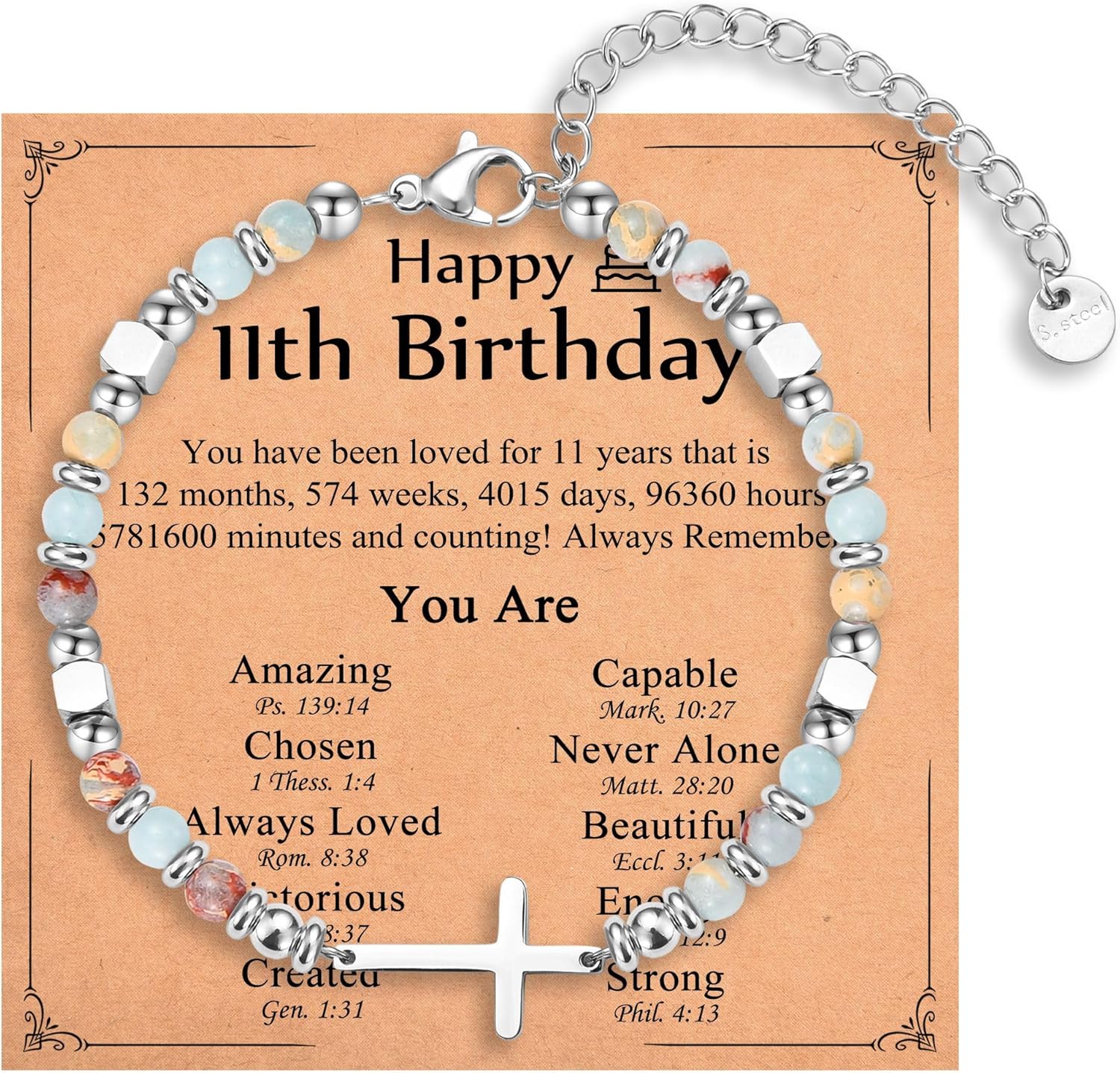 Christian Gifts for Women Girls, Religious Cross Bracelet, Birthday Christmas Easter Baptism Confirmation First Communion Valentines Day Graduation Gifts for Her