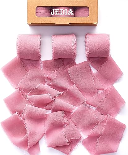 Cinta rosa polvorienta, 3 rollos de cinta para el día de la madre para envolver regalos, juego de cintas de 1.5 pulgadas x 7 yardas para