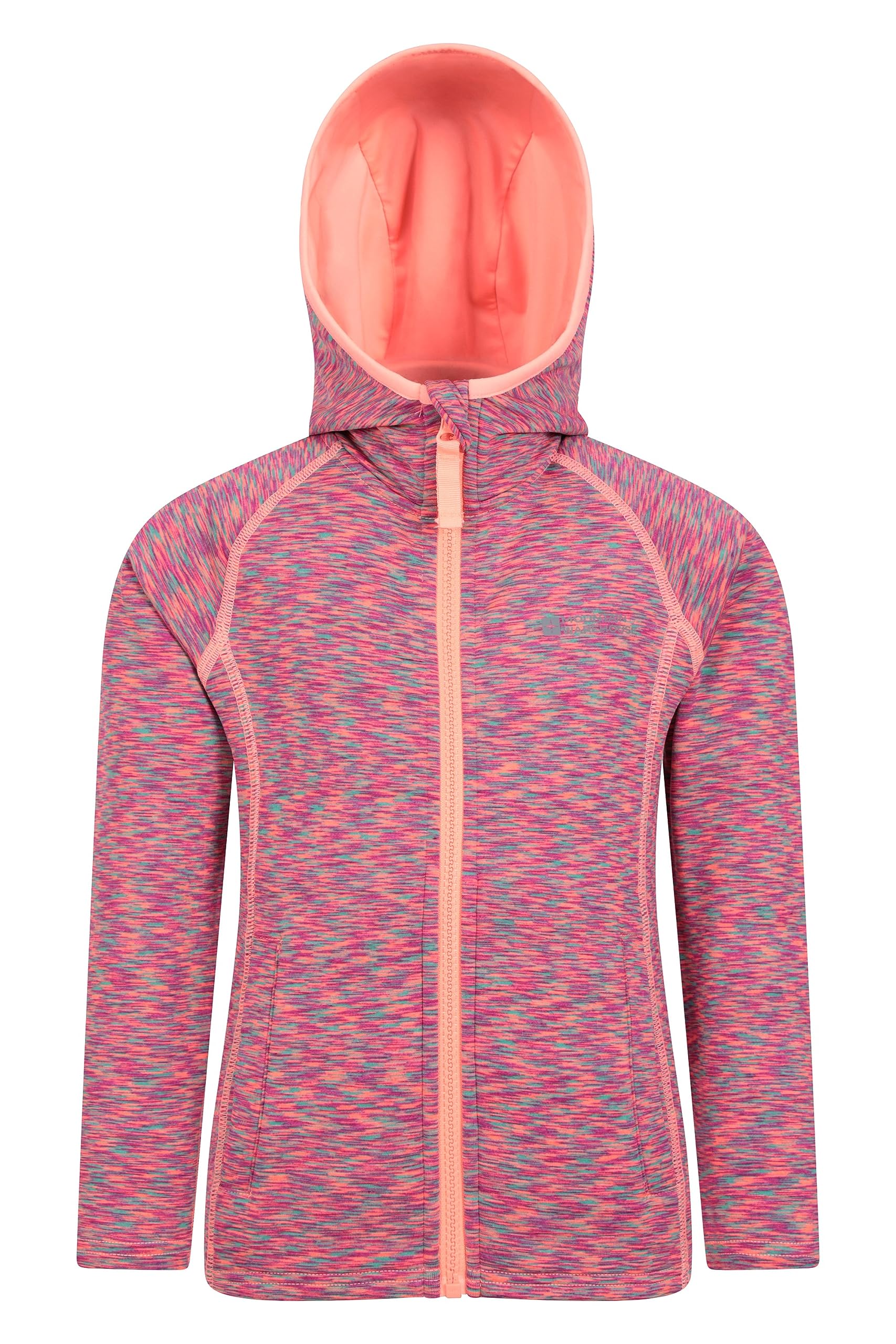 Mountain Warehouse Kayleigh Girls Stripe Hoody - Fully Lined Hoodie Childrens Jacket, Warmth, Front Pockets, Full Zip Kids Coat - For Travelling & Daily Use Bright Orange Teen Size 13 Years