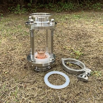 2 inch Glass Reflux Column Section with Copper Bubble Plate