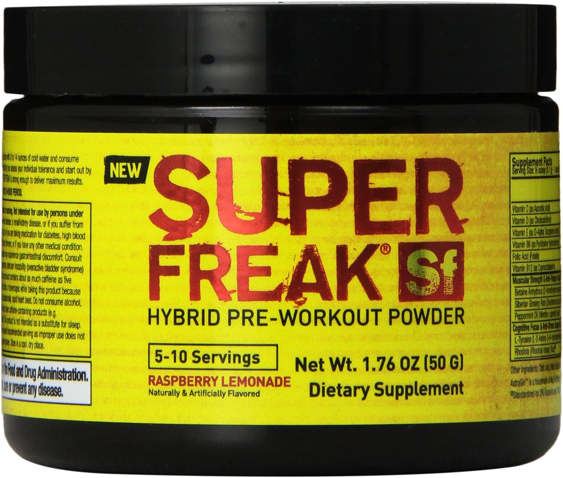 PharmaFreak Super Freak Hybrid Pre Workout Powder, Raspberry Lemonade, 50 Gram