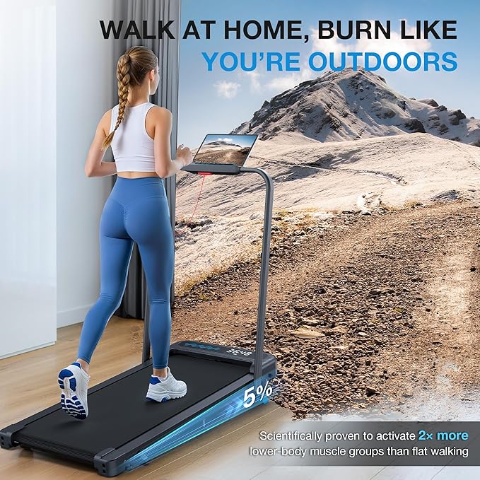 Caminadora Eléctrica Plegable con Inclinación Negra con Azul miniatura 6