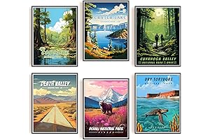 SHOXREM National Park Wall Art Collection: Vintage National Park Posters for Stylish Spaces (Style C)