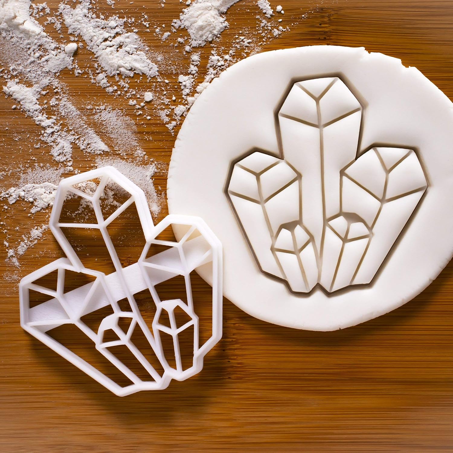 Set of 3 Precious Stones cookie cutters (Designs: Crystal, Diamond, and Gemstone), 3 pieces - Bakerlogy