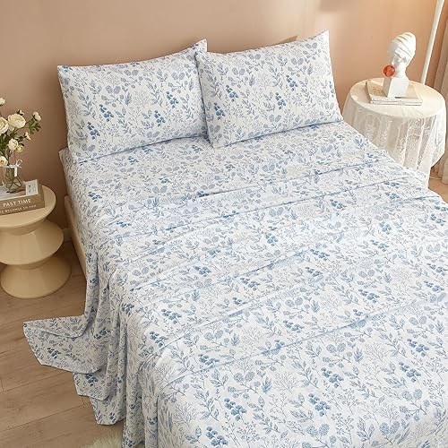 Miniatura 3 de Juego de sábanas de 4 piezas, tamaño Queen, beige camello, refrescantes, sábanas y fundas de almohada, fácil ajuste, gran caída lateral de hasta 16