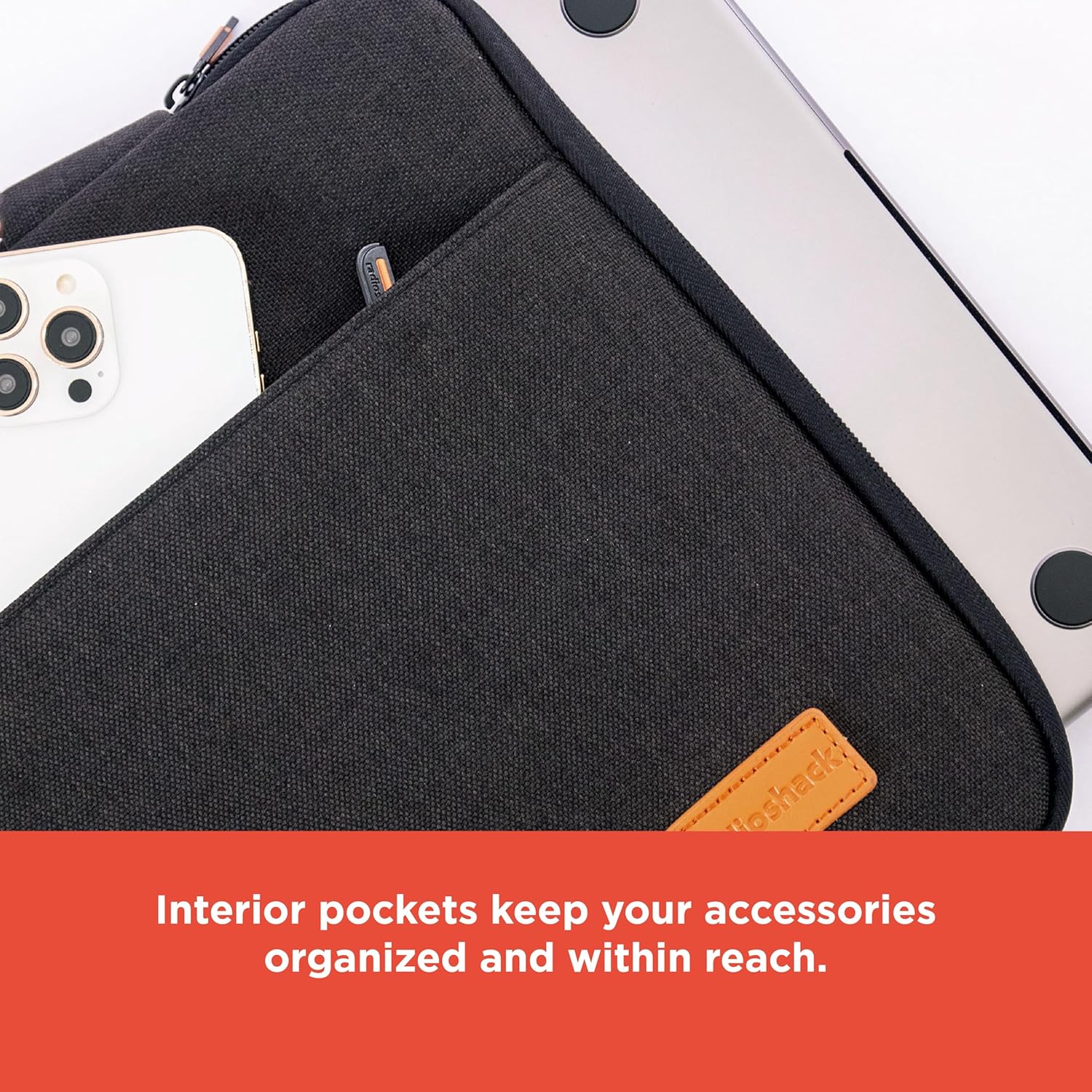 RadioShack Laptop Sleeve 15.6 Inch, Slim Carrying Case w/Handle for Laptops and Tablets w/Interior Pockets