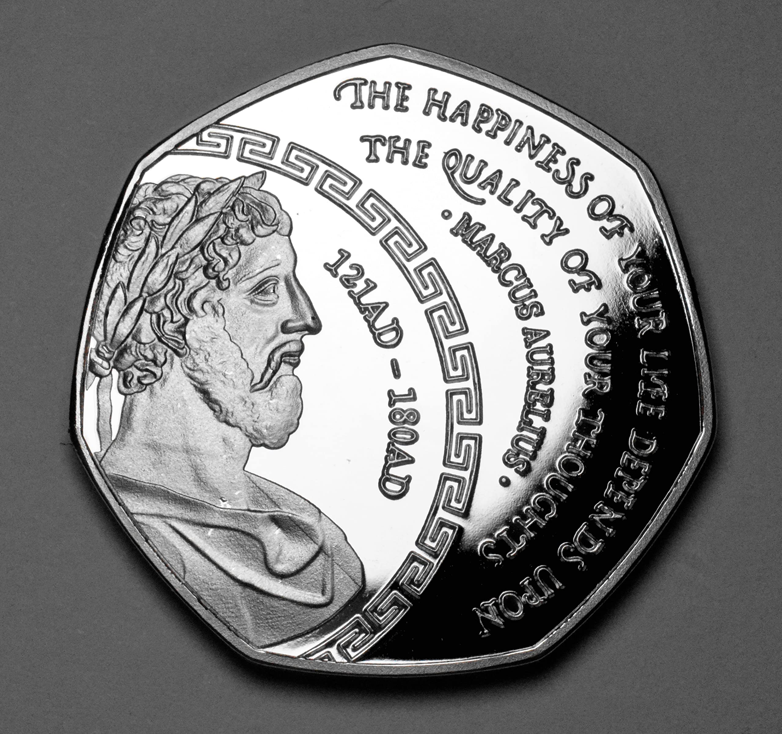 The Commemorative Coin Company Marcus Aurelius Stoic/Stoicism Silver Commemorative Coin. Cardinal Virtues. Gift/Present