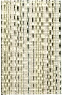 Dash & Albert Oslo Stripe Green Handwoven Cotton Rug, 2 X 3 Feet, Green ...