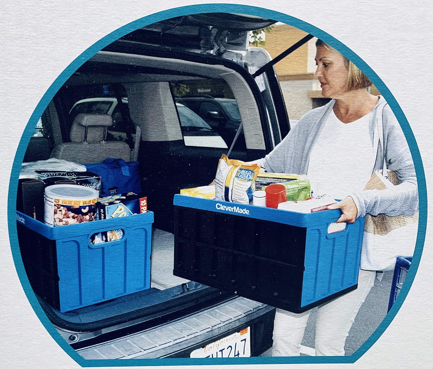 Clever Made 62L Collapsible Storage Bins - Neptune Blue