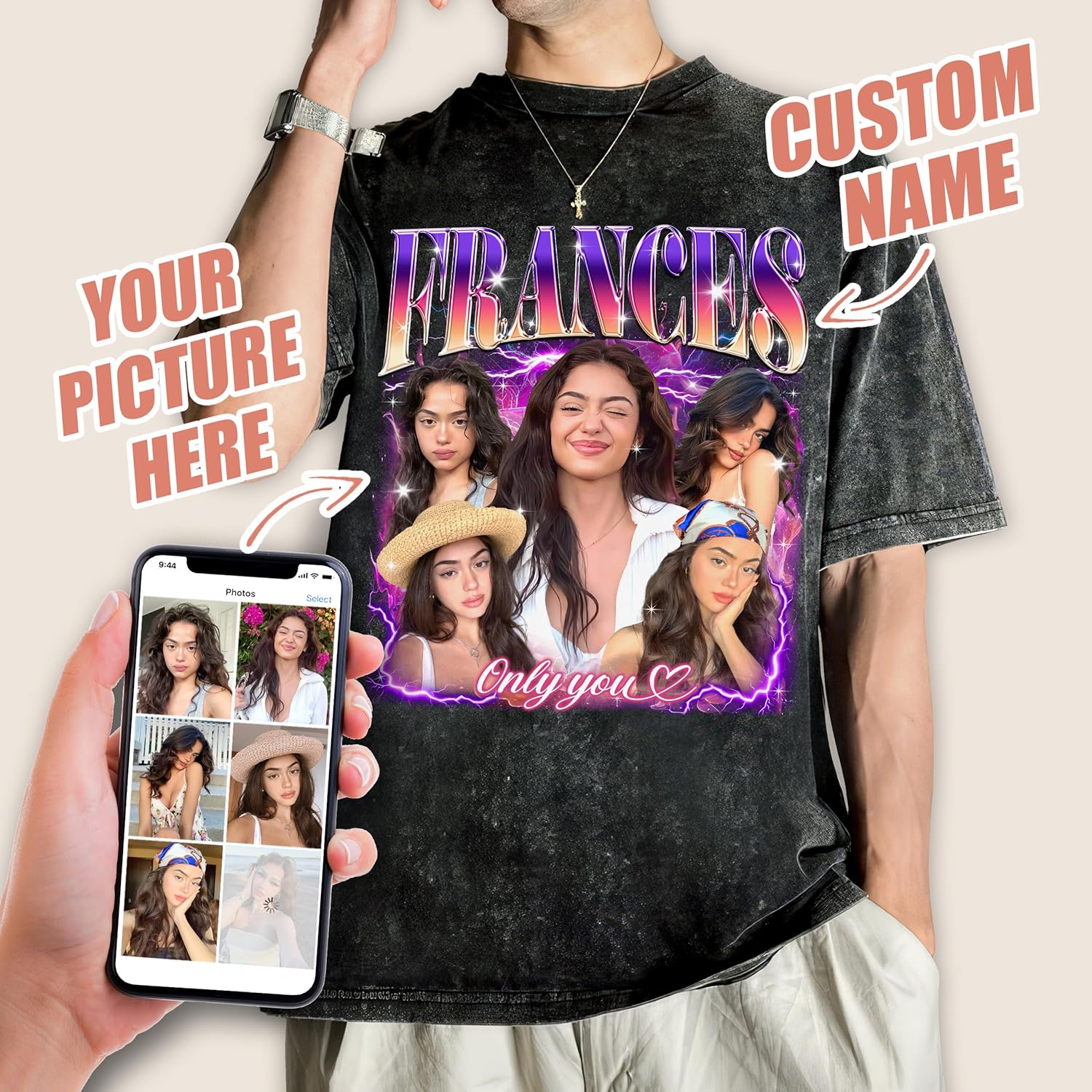 Mit & Mia Custom Shirts for Boyfriend Custom Girlfriend Shirt Face Tshirt Vintage Graphic Shirt Gift Idea Birthday - Image 2