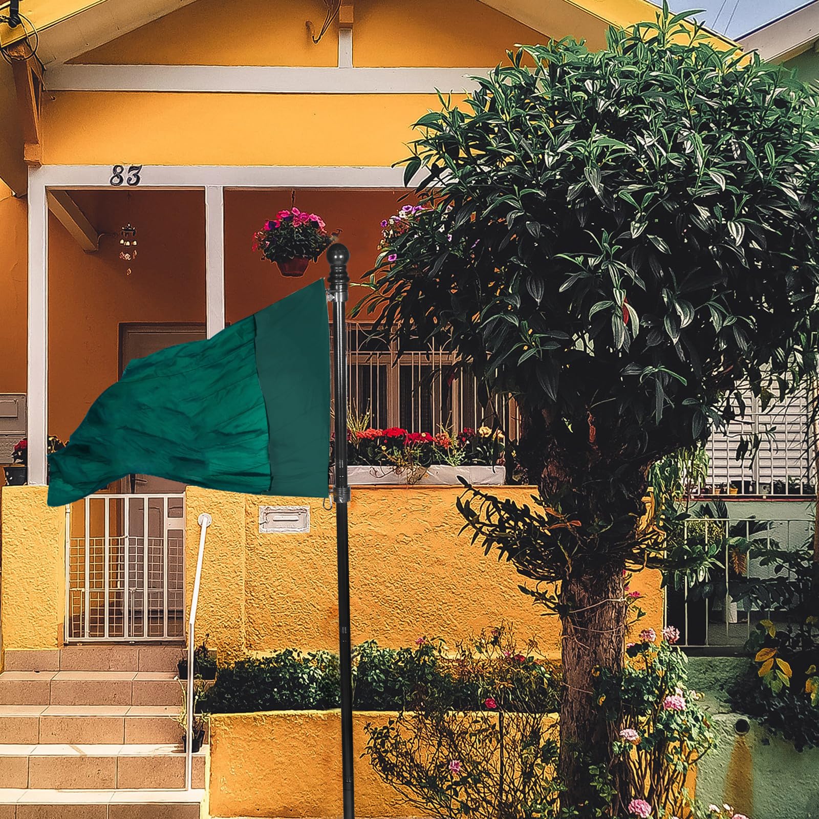 Yardenfun Supporto per Bandiera in Acciaio Inossidabile da 1,8 M, Asta Portabandiera Antiruggine Rotante per Esterni, Palo Smontabile Resistente per Giardino e Veranda
