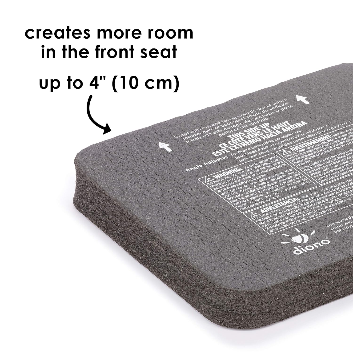 Diono Angle Adjuster creating up to 4 inches more room in the front seat