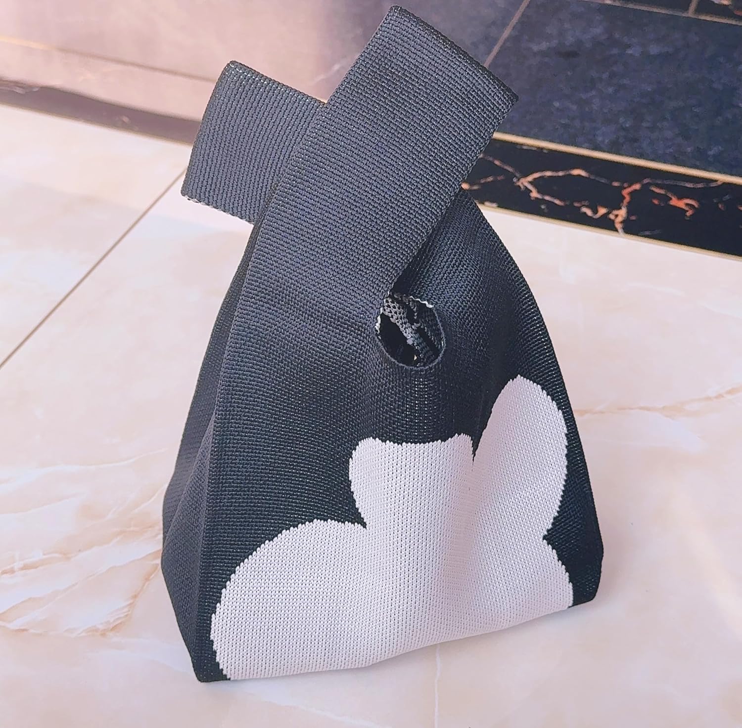 Knit Tote Bag Mini Cute Wristlet Handbag Knot Wristlet Knitted Bag 2 Pieces Women's Pocket Handbags - Image 4